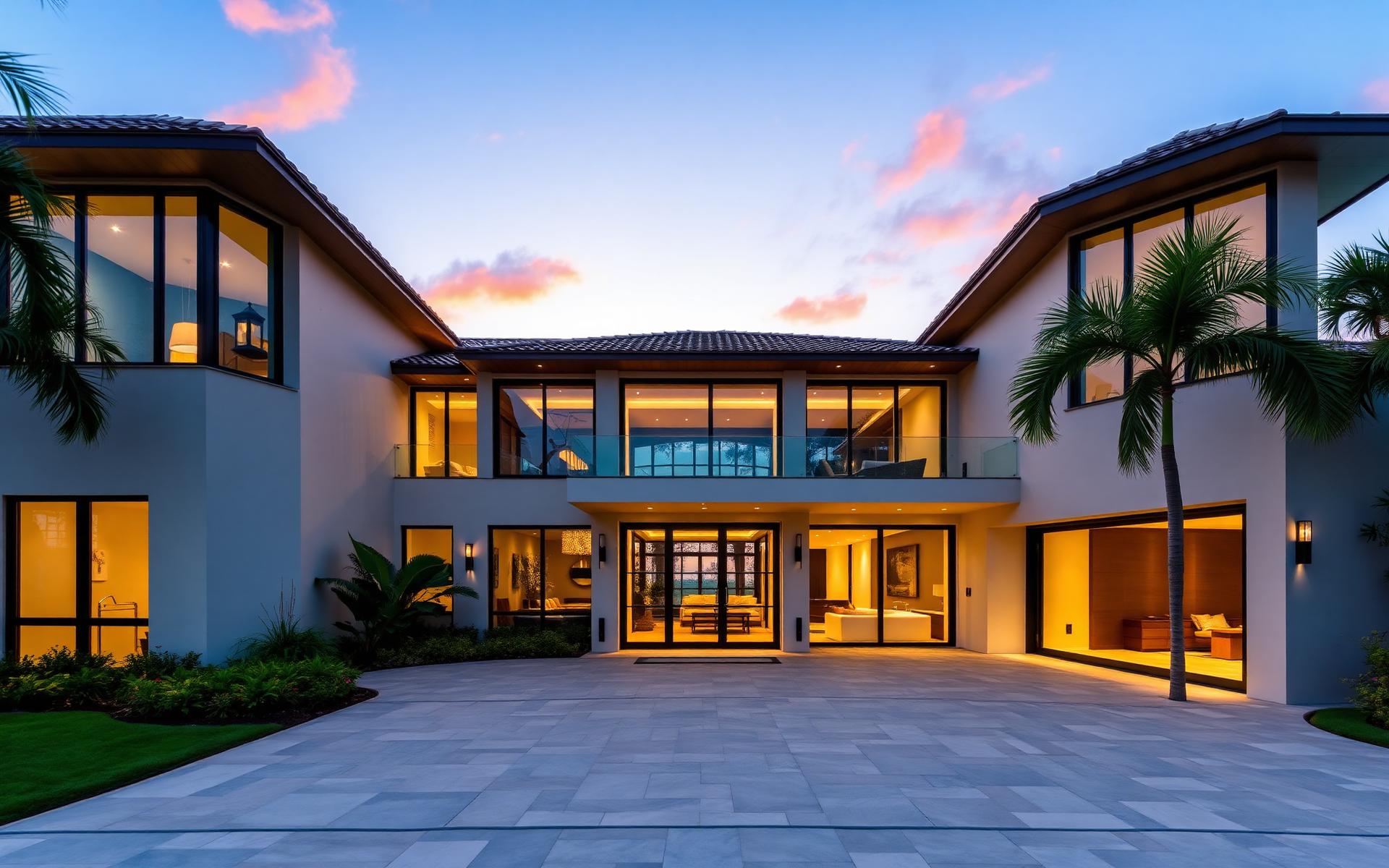 Luxury South Florida home with impact windows and doors